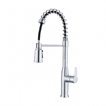 Commercial Style 3-Function Spring Pull Down Kitchen Faucet