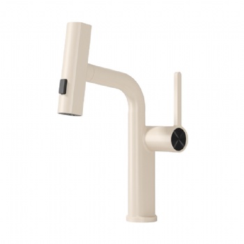 360 Degree Rotating Bathroom Rainfall Pull Out Basin Faucet