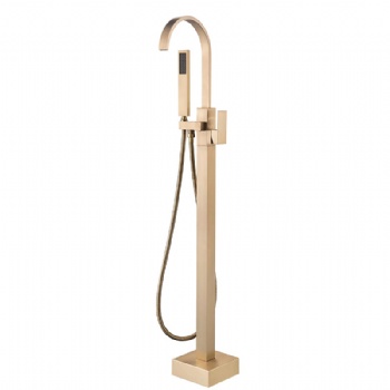 Brushed Gold Freestanding Tub Faucet with Hand Shower